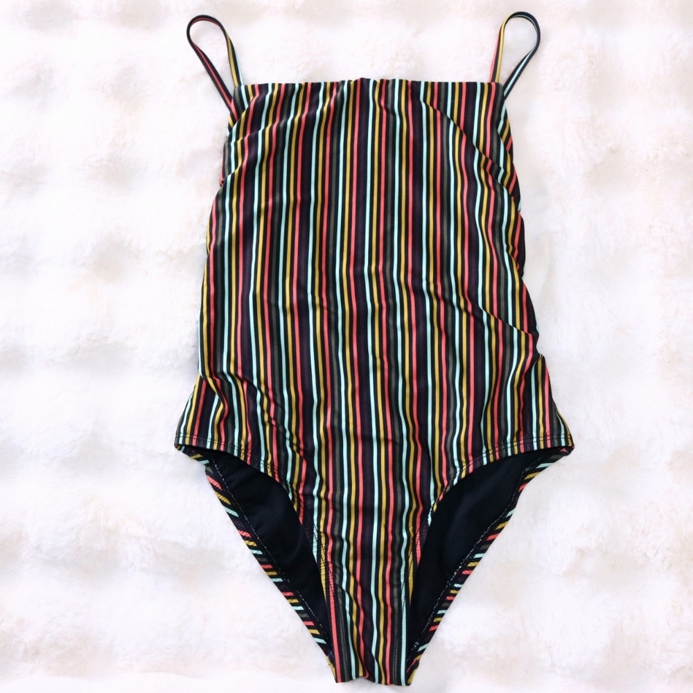 FREE SHIPPING Free Press Hailee Square Neck One Piece Swimsuit, Small - Picture 2 of 3